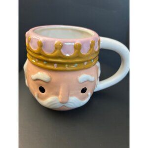 King-Themed Ceramic Mug Cupcakes And Cashmere - Pink & White Gold Crown 12 Oz